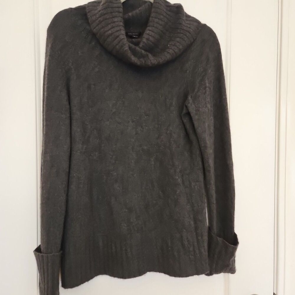 Only Mine 2ply 100% cashmere Dark Grey cowl‎ neck sweater Womens Medium, Cuffs